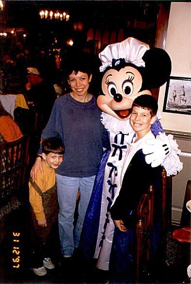 Eileen, boys, and Minnie Mouse